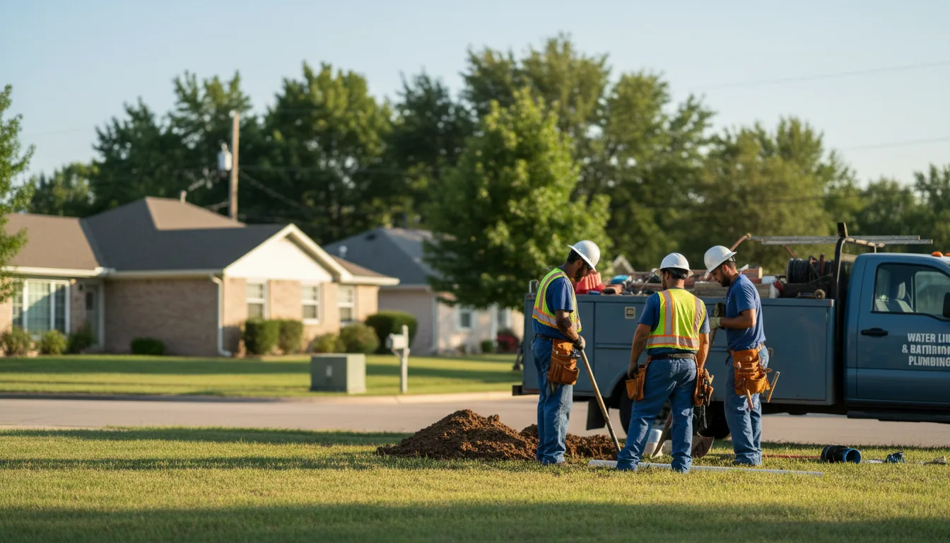 Residential water line and bathroom plumbing service in Maynard, IA